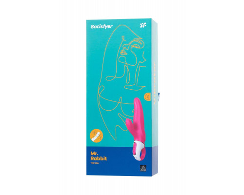 Нереалистичный вибратор Satisfyer Vibes Mr. Rabbit, силикон, красный, 22,1 см.
