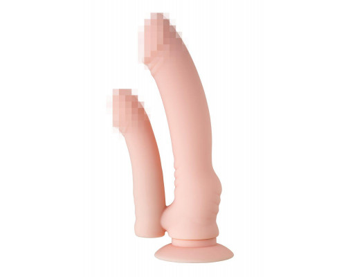 Реалистичный фаллоимитатор A-Toys by TOYFA Twint, силикон, телесный, 19,5 см