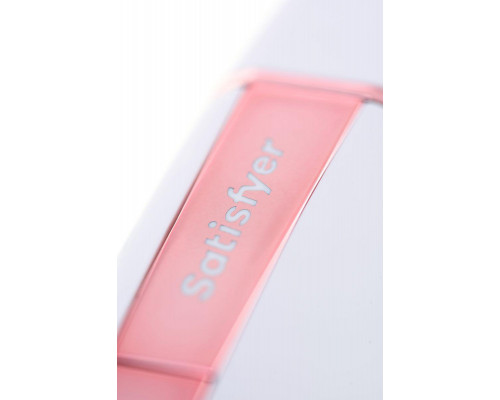 Вакуум-волновой стимулятор с вибрацией Satisfyer Love Triangle Connect App, силикон, белый, 8,8 см