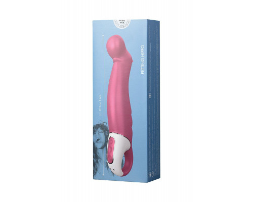Нереалистичный вибратор Satisfyer Petting Hippo, силикон, малиновый, 22,9 см.