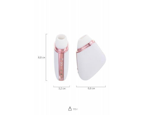 Вакуум-волновой стимулятор с вибрацией Satisfyer Love Triangle Connect App, силикон, белый, 8,8 см