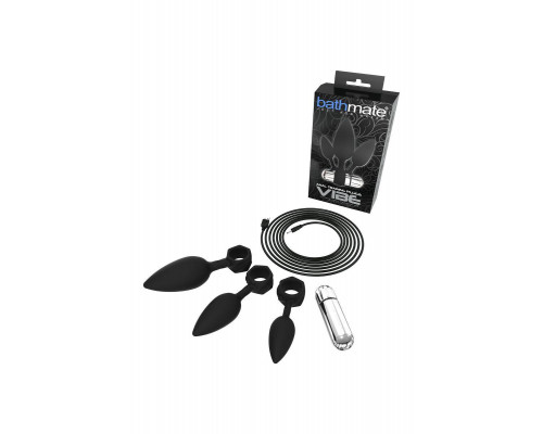 Набор анальных плагов Bathmate Anal Training Plugs VIBE, силикон, чёрный