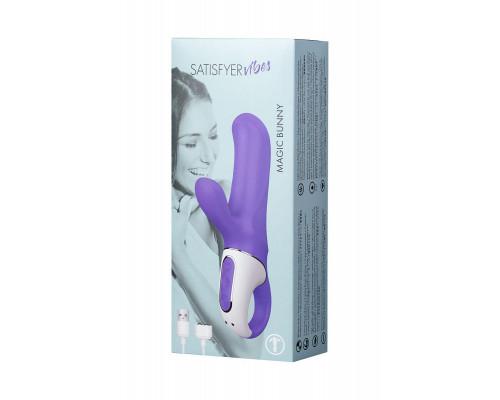 Нереалистичный вибратор Satisfyer Vibes Magic Bunny, силикон, фиолетовый, 17,7 см.