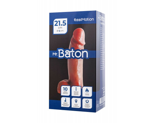 Вибратор-пульсатор реалистичный, Mr.Baton, RealMotion, силикон, 21,5см, Ø5