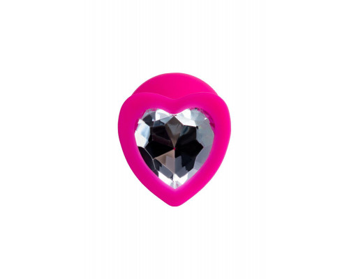 Анальная втулка ToDo by Toyfa Diamond Heart, силикон, розовый, 8 см, Ø 3,5 см