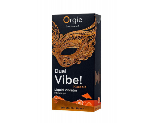 Съедобный гель с эффектом вибрации Orgie DUAL VIBE!, со вкусом коктейля секс на пляже, 15 мл