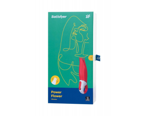 Нереалистичный вибратор Satisfyer Vibes Power Flower, силикон, красный, 18,8 см.