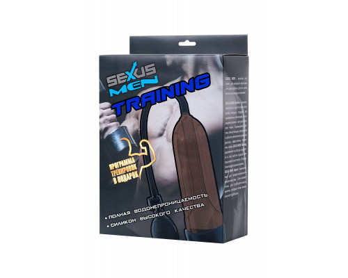 Помпа для пениса Sexus Men Training, вакуумная, механическая, ABS пластик, черный, 25 см