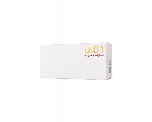 Презервативы Sagami, original 0.01, полиуретан, 17 см, 5,5 см, 20 шт.
