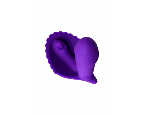 Вибратор A-Toys by TOYFA Fash с клиторальным стимулятором, силикон, фиолетовый, 12 см