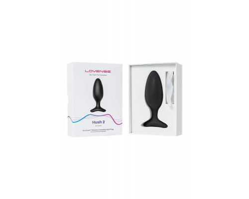 Анальная втулка LOVENSE Hush 2 (M), силикон, черная, 13,5 см, Ø 4,4 см