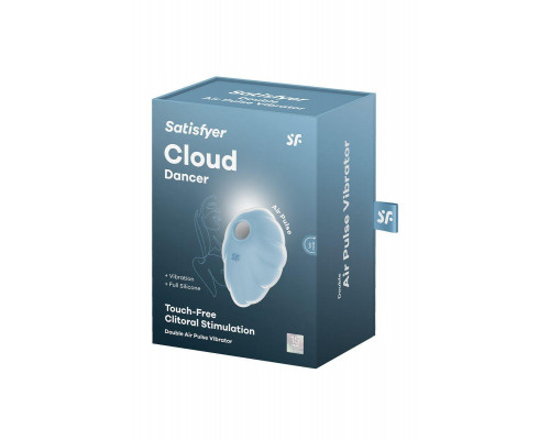 Вакуумный стимулятор клитора Satisfyer Cloud Dancer, силикон, голубой, 9 см