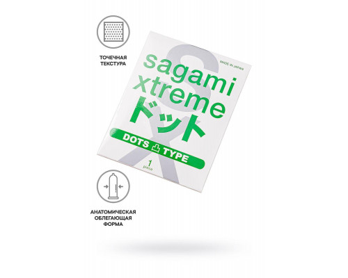 Презервативы Sagami, xtreme, type-e, латекс, 18,5 см, 5,2 см, 1 шт.