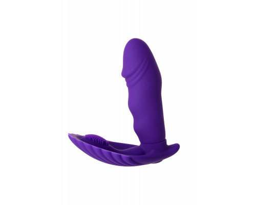 Вибратор A-Toys by TOYFA Fash с клиторальным стимулятором, силикон, фиолетовый, 12 см