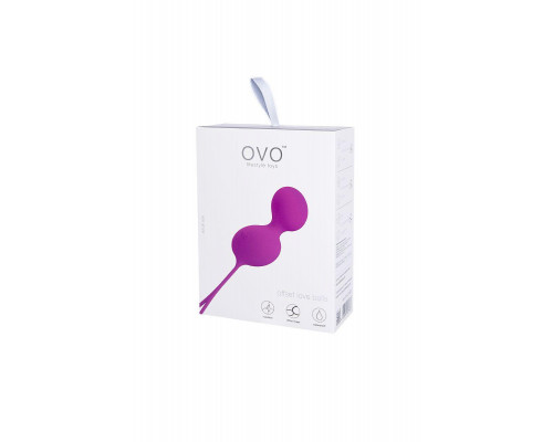 Вагинальные шарики OVO L3-8, силикон, фиолетовый, 16,5 см