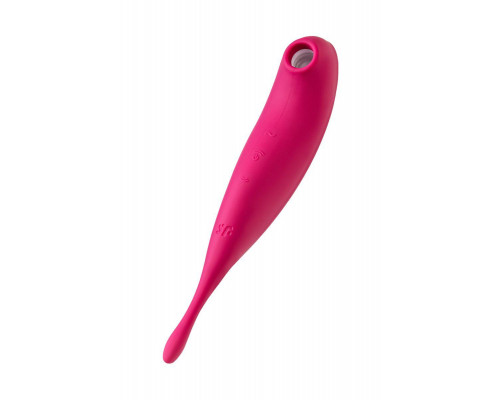 Точечный вибратор с вакуумной стимуляцией Satisfyer Twirling Pro Connect App, силикон, красный, 20см