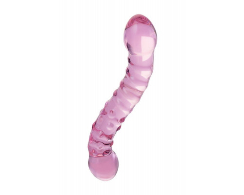 Двусторонний фаллоимитатор Sexus Glass, стекло, розовый, 20,5 см