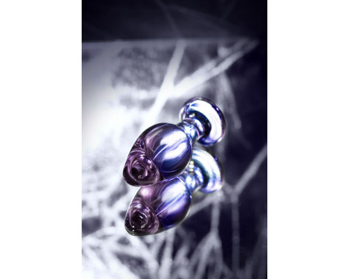 Анальная втулка Sexus Glass, стекло, фиолетовая, 10 см, Ø 4 см