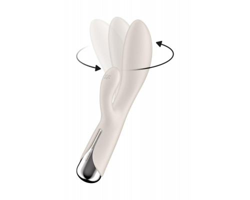 Вибратор-кролик с ротацией Satisfyer Spinning Rabbit 1, силикон, бежевый, 20,5 см
