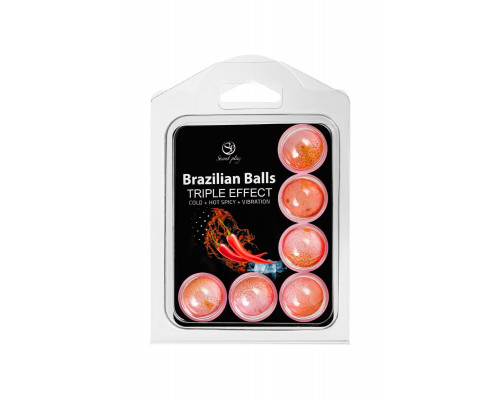 Массажное масло SECRET PLAY BRAZILIAN BALLS, тройной эффект, 6 х 4 гр