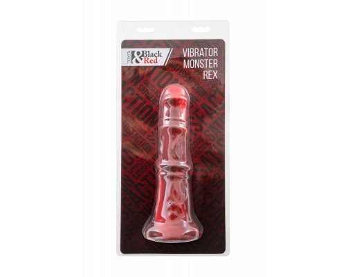 Вибратор Black&Red by TOYFA Monster Rex, силикон, красно-черный, 24,5 см
