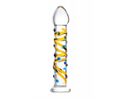 Нереалистичный фаллоимитатор Sexus Glass, стекло, прозрачный, 17,5 см