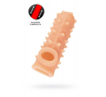 Насадка реалистичная KOKOS NUDE SLEEVE с дополнительной стимуляцией, TPE, телесная, 12 см