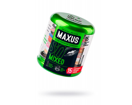 Презервативы Maxus, набор, латекс, железный кейс, 18 см, 5,3 см, 15 шт.