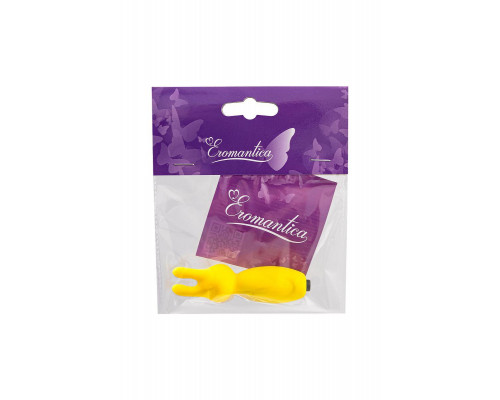 Минивибратор Eromantica Fluffy, силикон, желтый, 8,5 см