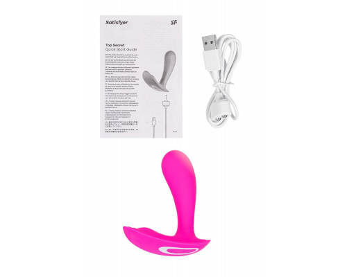 Вибратор для ношения с вагинальной стимуляцией Satisfyer Top Secret Connect App, розовый, 11 см