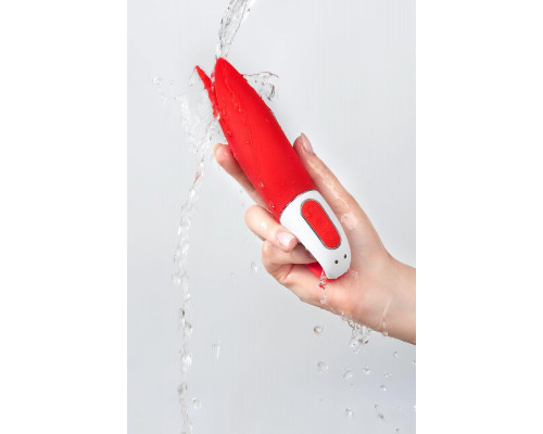 Нереалистичный вибратор Satisfyer Vibes Power Flower, силикон, красный, 18,8 см.