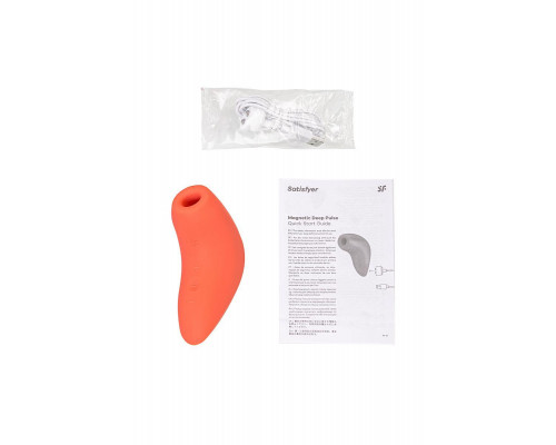 Вакуум-волновой стимулятор клитора Satisfyer Magnetic Deep Pulse, силикон, абрикосовый, 11,6 см
