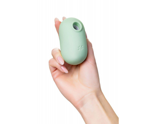 Вакуумный стимулятор клитора с вибрацией Satisfyer Pro To Go 2, мятный, 8,5 см