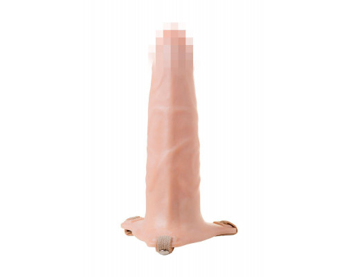 Фаллопротез LoveToy поясной, телесный, 18,5 см