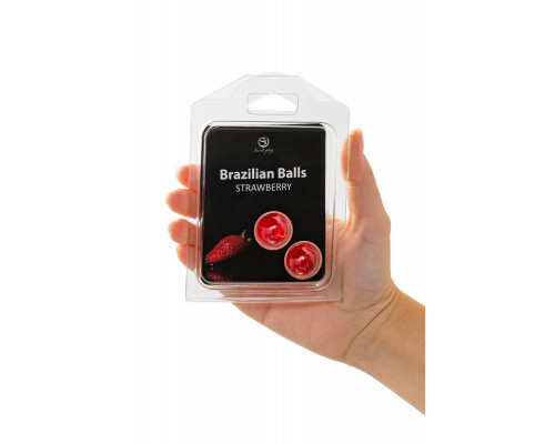 Массажное масло SECRET PLAY BRAZILIAN BALLS, клубника, 2 х 4 гр