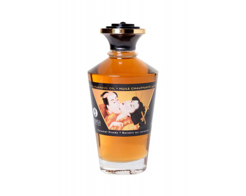 Масло массажное для тела Shunga «Карамельные поцелуи» (Caramel Kisses), разогревающее, 100 мл.