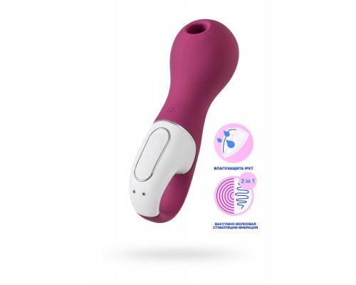 Вакуум-волновой стимулятор клитора с вибрацией Satisfyer Lucky Libra, силикон, бордовый, 15,7 см