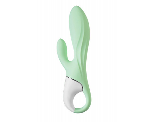 Вибратор с расширением Satisfyer Air Pump Bunny 5+ Connect App, силикон, мятный, 10 см