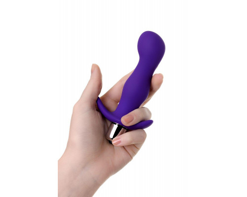 Анальная пробка с вибрацией A-Toys by TOYFA Kamet, размер M, силикон, фиолетовый, 12,9 см