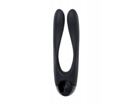 Многофункциональный мини-вибратор Satisfyer Candy Cane, силикон, чёрный, 11 см