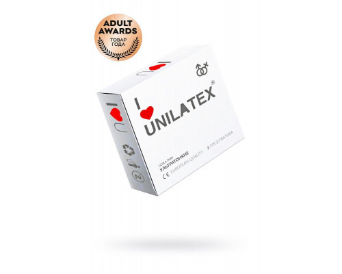 Презервативы Unilatex, natural ultrathin, ультратонкие, 19 см, 5,4 см, 3 шт.