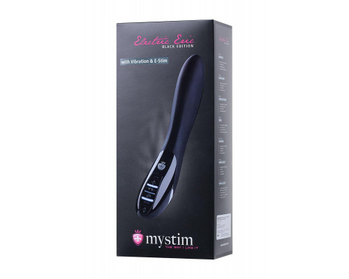 Вибратор Mystim Electric Eric силиконовый с электростимуляцией, черный, 27 см