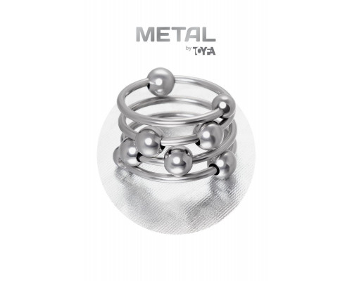 Кольцо под головку пениса Metal by TOYFA, металл, серебристое, Ø 3,5см