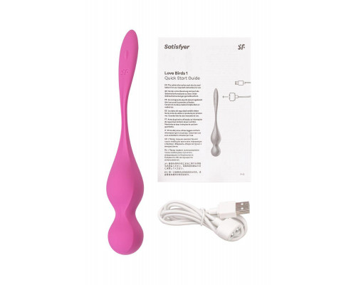 Вагинальные шарики с вибрацией Satisfyer Love Birds 1 Connect App, розовый, 22,2 см