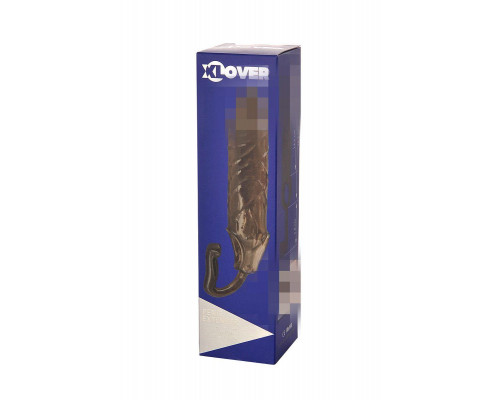 Насадка на пенис с дополнительной стимуляцией XLover by TOYFA, TPE, черный прозрачный, 15 см