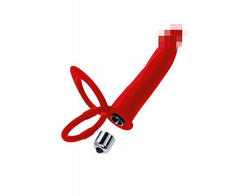 Насадка на пенис для двойного проникновения Black&Red by TOYFA, силикон, красный, 19 см