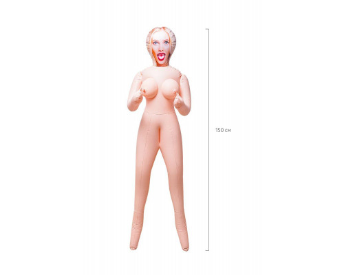 Кукла надувная Dolls-X by TOYFA Lilit, блондинка, с тремя отверстиями, 150 см