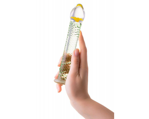 Нереалистичный фаллоимитатор Sexus Glass, стекло, прозрачный, 16,5 см