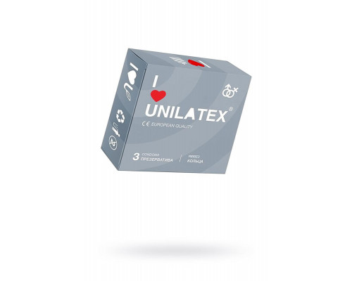 Презервативы Unilatex, ribbed, латекс, ребристые, 19 см, 5,4 см, 3 шт.