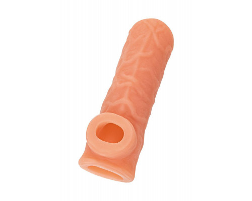 Насадка реалистичная KOKOS NUDE SLEEVE с дополнительной стимуляцией, TPE, телесная, 14 см